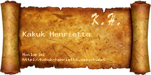 Kakuk Henrietta névjegykártya